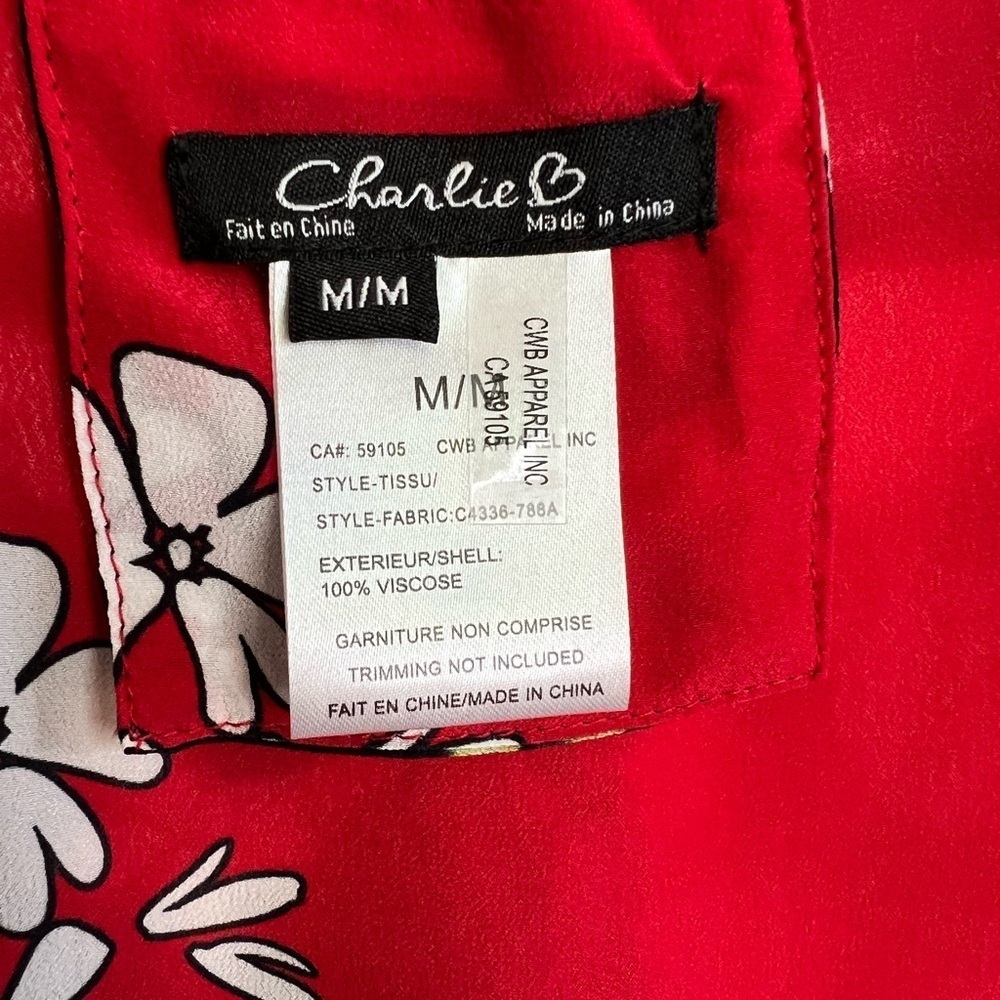 Charlie B Reversable Floral Kimono Black and Red Womens Medium - Picture 11 of 11